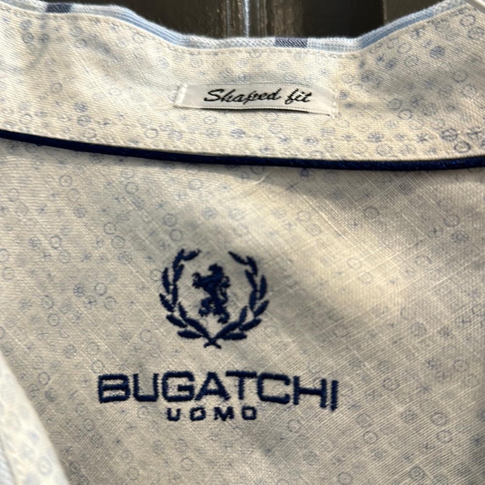 Men's Bugatchi long sleeve XXL  blue/white